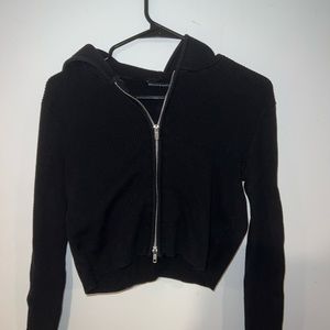 black crop brandy melville zip up